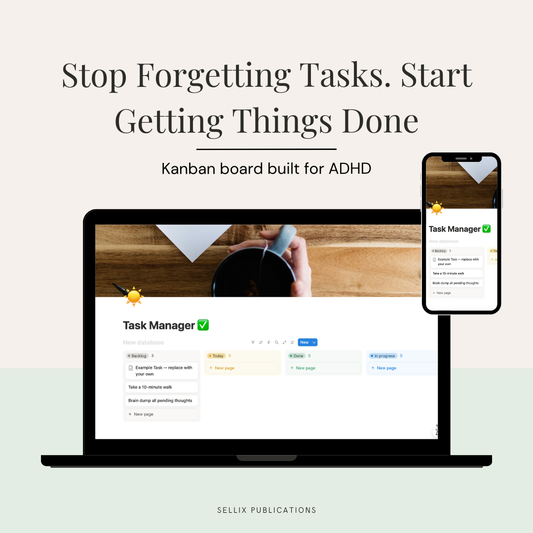 ADHD Life Planner & Notion Templates | Brain Dump, Time Blocking, Task Manager & Daily Planner for ADHD | Notion Life Planner for Adults & Students | Digital Productivity Tools by Sellix Publications
